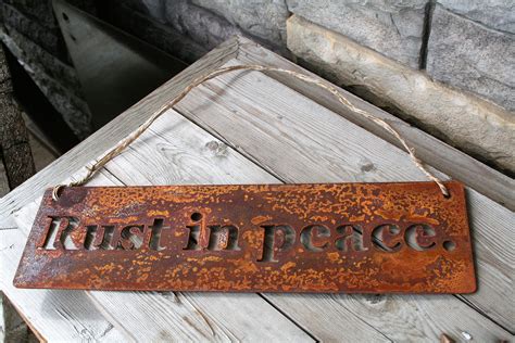 rusty metal house signs|small rustic metal.